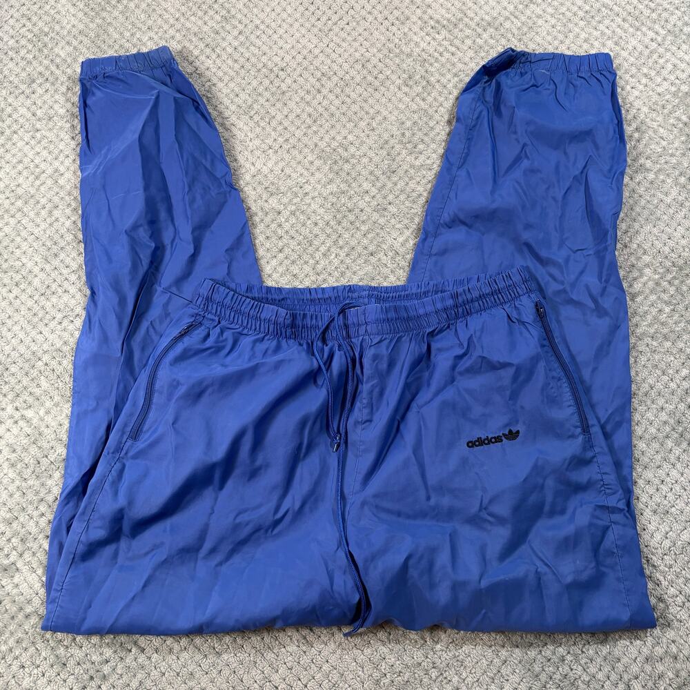 VTG 80's Adidas Men's Nylon Blue Light Windbreaker Track Pants Sz L